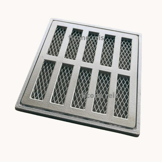 Imagem de Grelha Linear 15x15 Com Suporte Aluminio E Tela Anti Insetos - Ficone