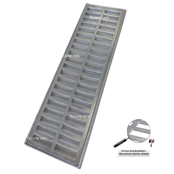 Imagem de Grelha Linear 15x50 Com Suporte Aluminio Quintal - Ficone Decor