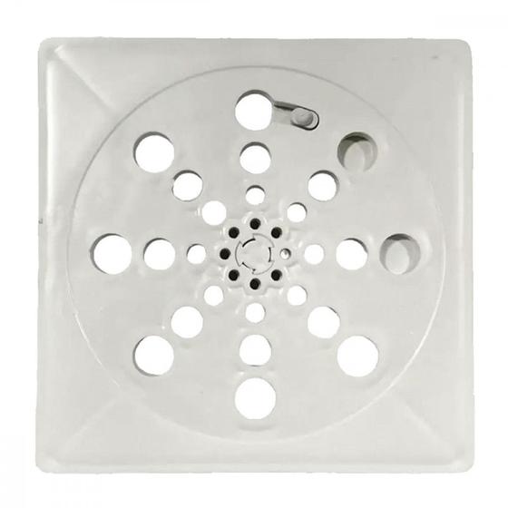 Imagem de Grelha Plastica Quadrada Branca Overtime 15X15Cm Com Fecho