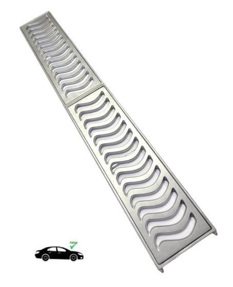 Grelha Pluvial 15x100 com Suporte - Alumínio Escovado (2 ralos de 50cm) - ZNubi Grelhas & Cia Menor preço em Grelha Pluvial 15x100 com Suporte - Alumínio Escovado (2 ralos de 50cm) - ZNubi Grelhas & Cia
