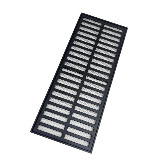 Imagem de Grelha Pluvial com Aro 15cm x 50cm Preto Fosco com Tela