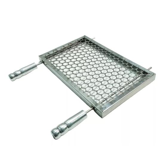 Imagem de Grelha Portátil 50X25 Inox Reforçada Churrasqueira Espetinho