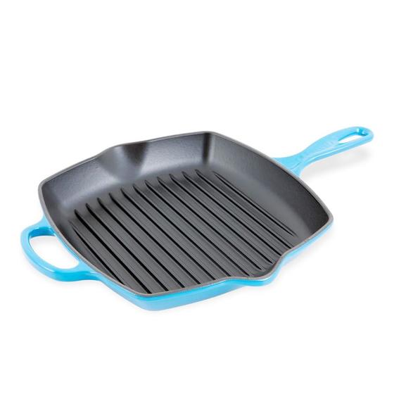 Imagem de Grelha Quadrada Signature 26 cm Azul Caribe Le Creuset