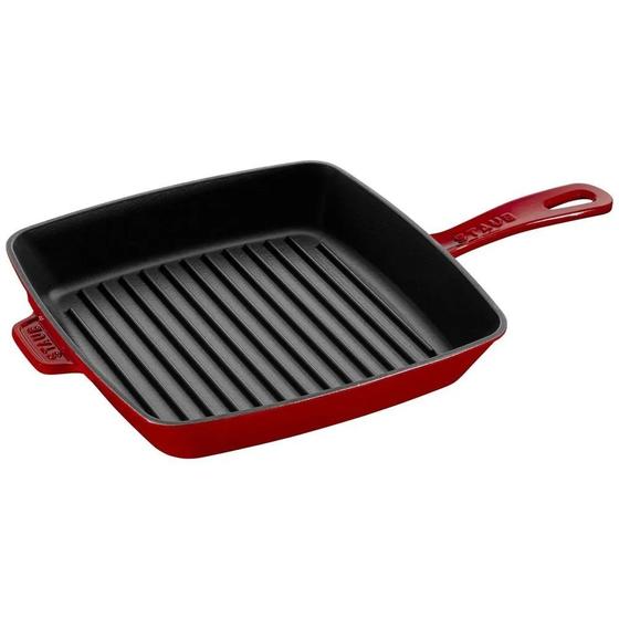 Imagem de Grelha quadrada staub em ferro fundido vermelho cereja 26x26cm 405011100