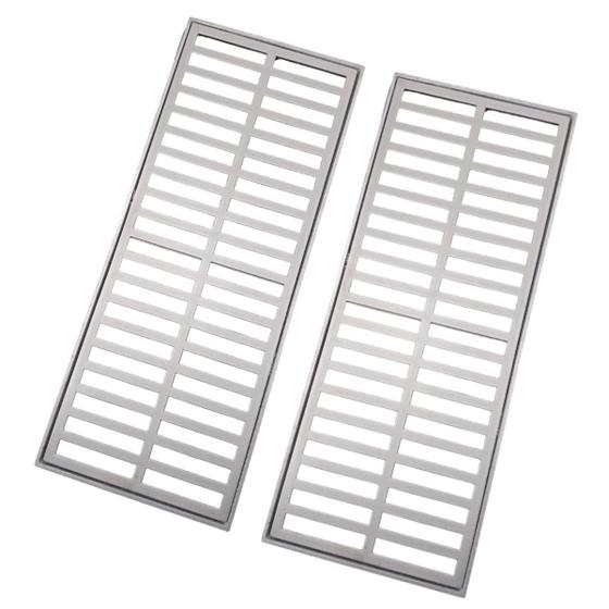 Imagem de Grelha Ralo Linear 20x100 Alumínio com Aro - 2 peças 50cm