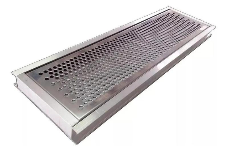 Grelha Ralo Linear Perfurada Em Inox 10x100cm Agua Pluvial Menor preço em Grelha Ralo Linear Perfurada Em Inox 10x100cm Agua Pluvial