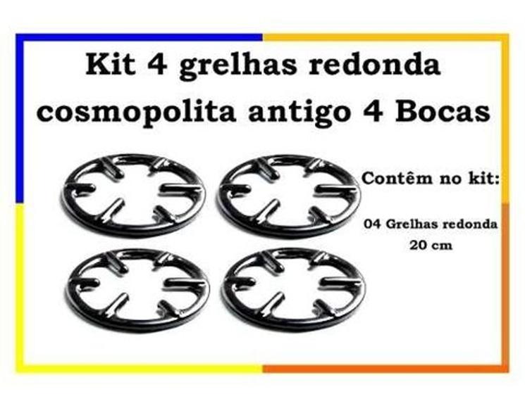 Imagem de Grelha Redonda Esmaltada para Fogao 20,5 cm de diametro - Kit com 4 Peças