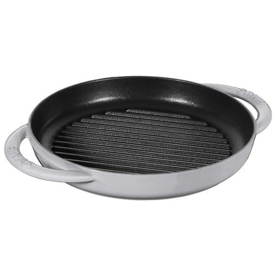 Imagem de Grelha staub redonda com alça em ferro fundido com cinza grafite 22cm 405117810
