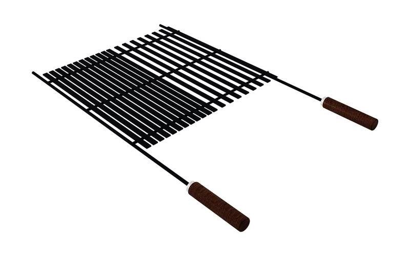 Imagem de Grelha tramontina churrasco black em aço carbono nitrocarbonetado com cabos de madeira