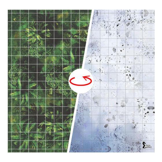 Imagem de Grid de Batalha Terreno - Riscável - Dupla Face - 29x41cm - RPG