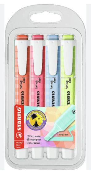 Imagem de Grifa Texto Estojo Com 4 Cores 275/4 08 01 Stabilo Swing Cool