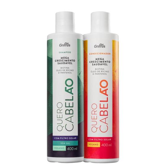 Imagem de Griffus quero cabelão kit shampoo + condicionador 400ml cada (2 produtos)