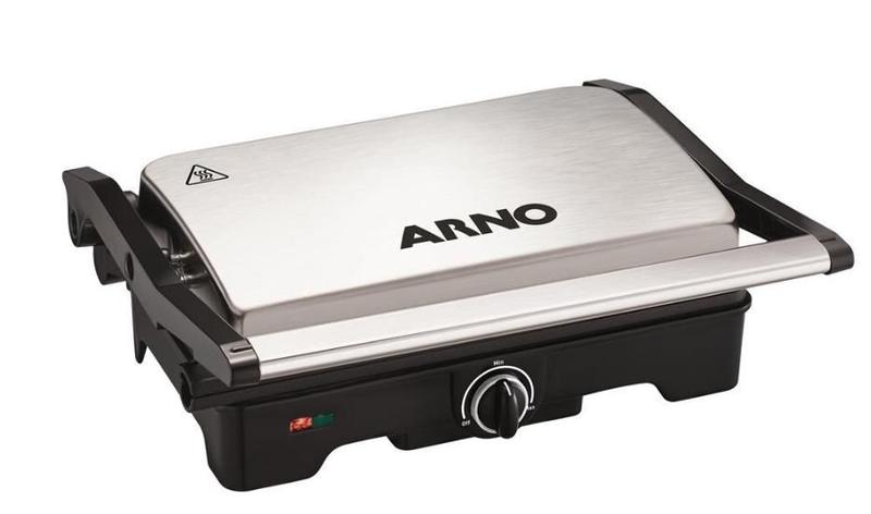 Grill Arno Dual Gnox com Antiaderente Preto e Inox 127V Menor preço em Grill Arno Dual Gnox com Antiaderente Preto e Inox 127V