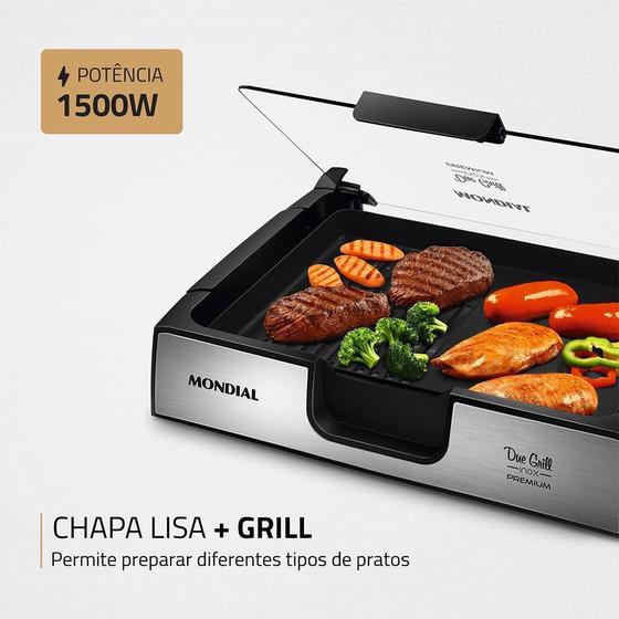 Imagem de Grill Chapa Mondial Due Grill Premium G-10 Inox 220V