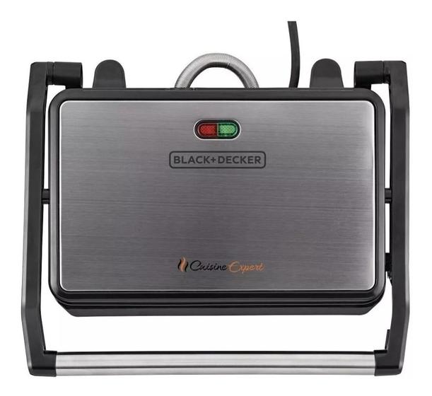 Grill e Sanduicheira Elétrica Black Decker 800w de Prensa G1200 Inox