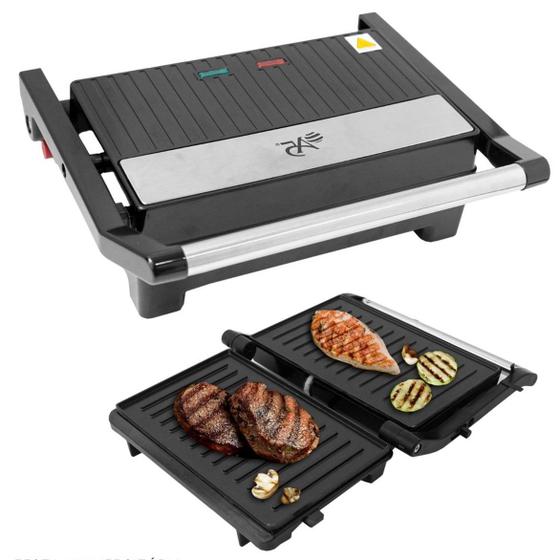 Imagem de Grill Elétrica Antiaderente 02 Chapas Aço Inox 750W Austin 127V OU 220V A5 Importadora - Lulay Store