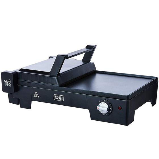 Grill Elétrico Chapa 3 em 1 Com Abertura 180º Preto Black&Decker