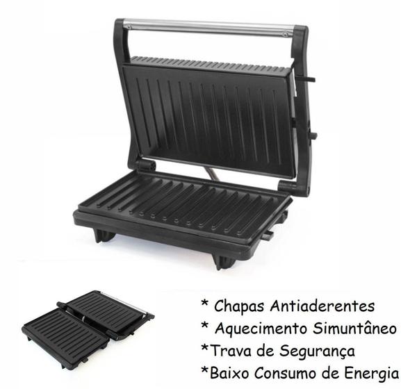 Imagem de Grill Elétrico E Sanduicheira 2 Chapas Antiaderente 110V - A5