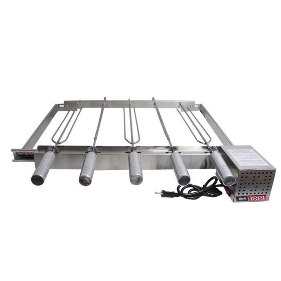 Grill Giratório Inox 5 Espetos Churrasqueiras Pré Moldada Issi Grill