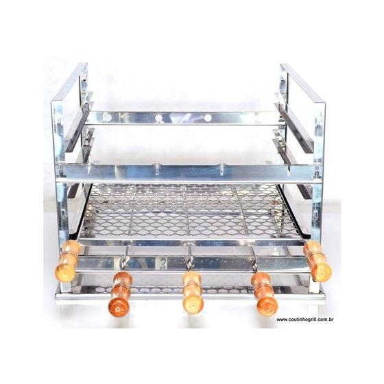 Imagem de Grill Manual Inox para Churrasqueira com Grelha Moeda - Coutinho