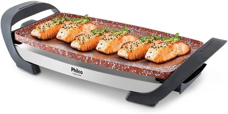 Imagem de Grill Philco PGR03P Large Stone Retangular 1500W com Chapa Antiaderente e Coletor de Gordura 110V
