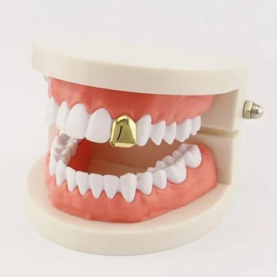 Imagem de Grillz Unitário Banhado a Ouro Hip Hop Para Dentes