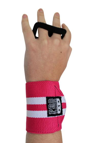 Imagem de Grip com munhequeira Rosa com Branco Protetor Mão