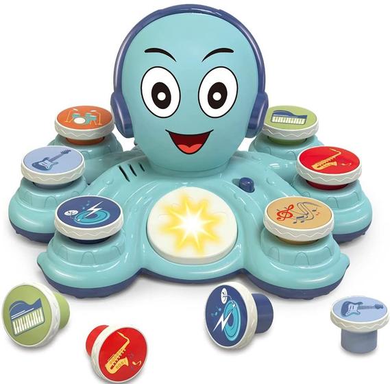 Imagem de Growinlove Baby Brinquedos Musicais para Crianças Rock Octopus Music Toys, Brinquedos Educativos para Bebê Criança, Bebê Presente Brinquedo Musicial Interativo para 12 Meninas/Meninos de 3Anos