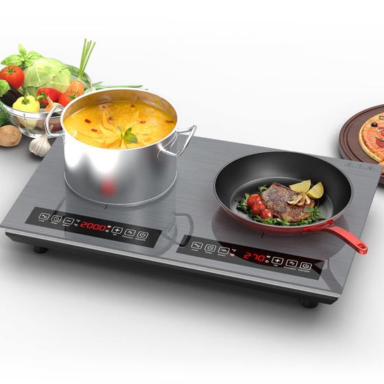Imagem de GTKZW Cooktop de Indução Duplo 24" 4000W com 2 Queimadores e Tela Touch