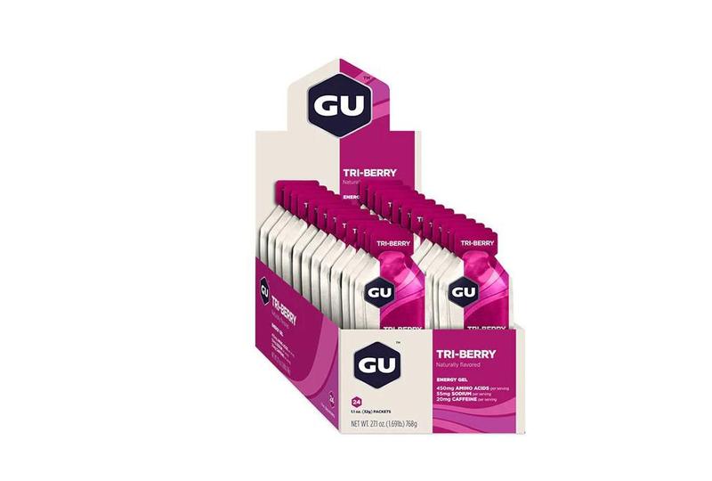GU Gel Tri-Berry 80mg cafeína caixa 24 sachês - GU Energy é boa?