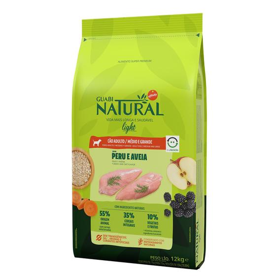 Imagem de Guabi Natural Cão Adulto Light Médio Grandes Peru Aveia 12Kg