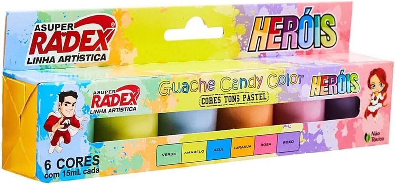 Imagem de Guache Candy Color Tons Pastel c/6 cores- Radex