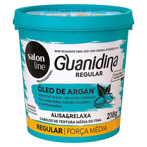 Imagem de Guanidina Óleo de Argan Alisa e Relaxa Salon Line 218gr