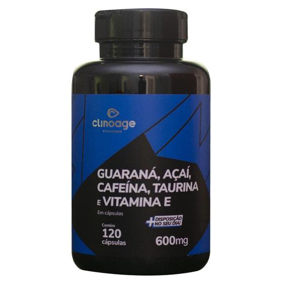 Imagem de Guaraná Açaí Cafeína Taurina e Vitamina E 600mg 120 Cápsulas  - Clinoage