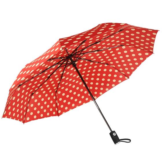 Imagem de Guarda-chuva Agaric Cute Polka Dots Compact Travel 46 cm vermelho