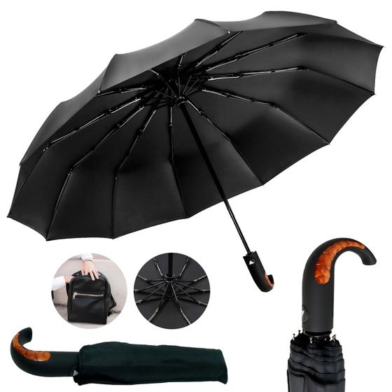 Imagem de Guarda Chuva Automático Reforçado Contra Vento Cabe Na Bolsa Linha Premium