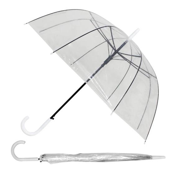 Imagem de Guarda chuva automático transparente 8 varetas