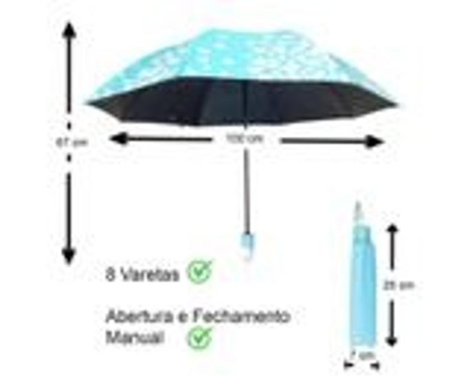 Imagem de Guarda Chuva Blackout Proteção UV com Estampas que mudam de cor quando molha: Cores Sortidas - L&Q