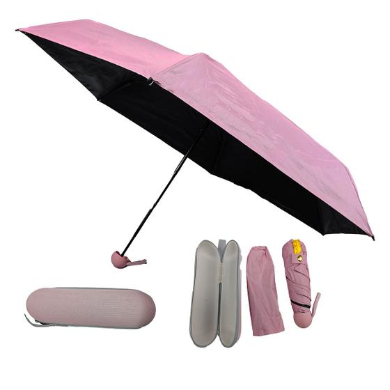 Imagem de Guarda Chuva Cápsula De Bolsa Mini Portátil Resistente Dobrável Com Case