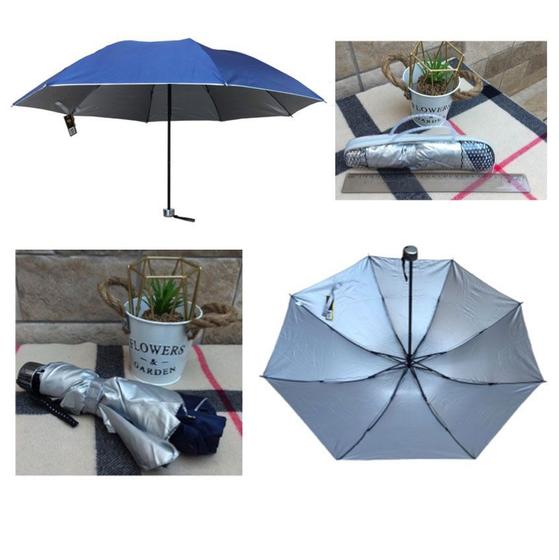 Imagem de Guarda Chuva Compacto com Bolsinha Plástica: Sombrinha Dobrável 8 Varetas com Proteção Solar UV