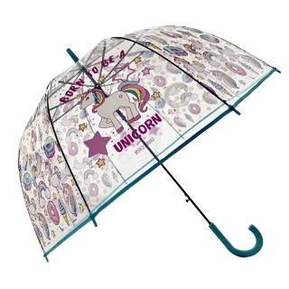 Imagem de Guarda Chuva Cúpula Infantil Transparente com Unicórnio Super Proteção ENVIO IMEDIATO