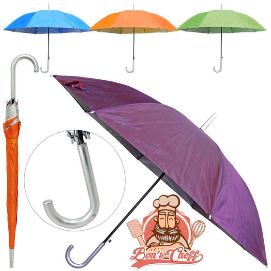 Imagem de Guarda chuva de poliester automatico portaria colors 8 varetas cabo curvo 110cm de ø