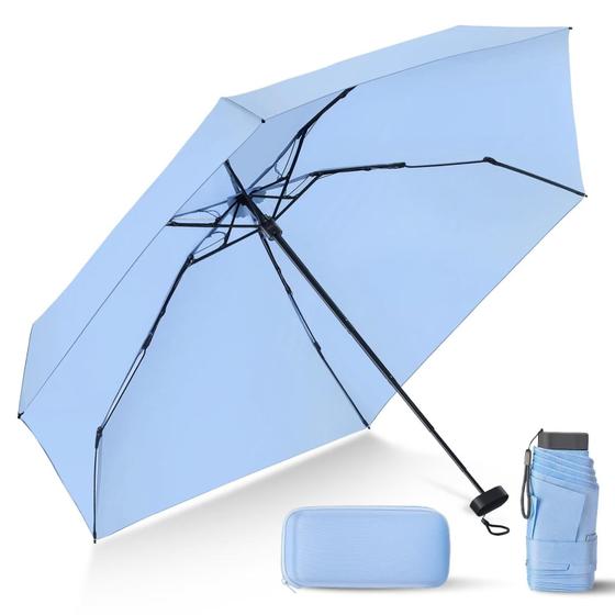Imagem de Guarda-Chuva de Viagem LEAGERA Compact - Leve e com Estojo - Azul Claro