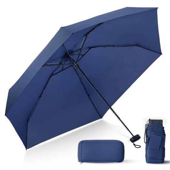 Imagem de Guarda-Chuva de Viagem LEAGERA Compact - Leve e com Estojo - Azul Escuro