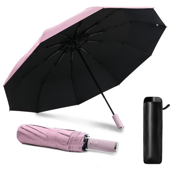 Imagem de Guarda-Chuva DOFOWOT com Proteção UV e à Prova de Vento (UPF 50+) - Rosa