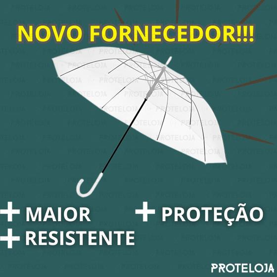 Imagem de Guarda Chuva Grande Automático Transparente Reforçado