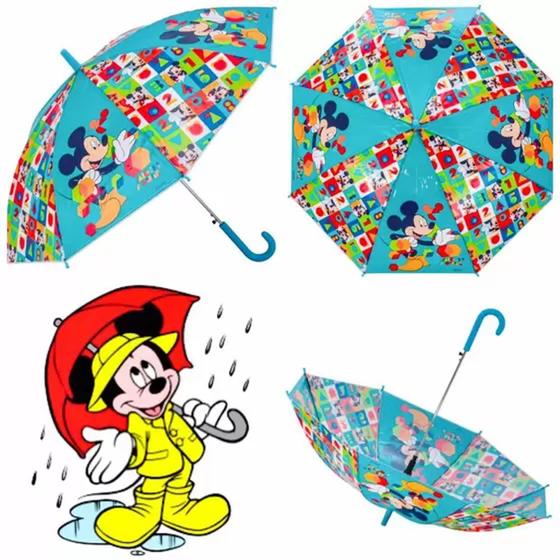 Imagem de Guarda Chuva Infantil de Criança Menino Personagem Mickey Disney - Yangzi