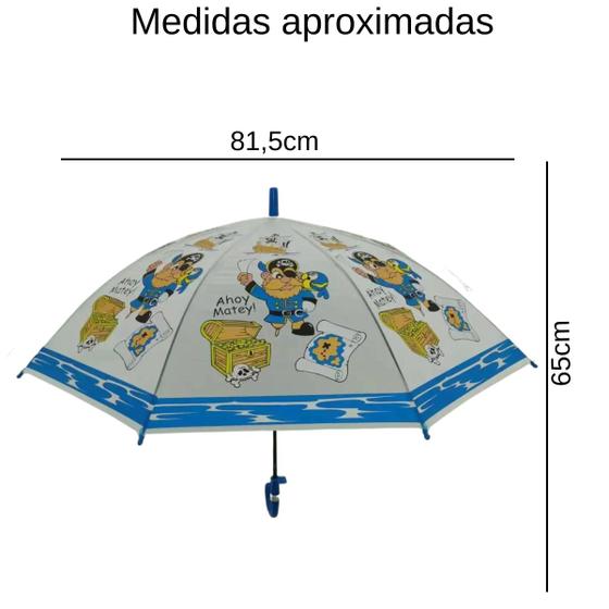 Imagem de Guarda chuva infantil para menina e menino plastico com desenhos sombrinha automatico 