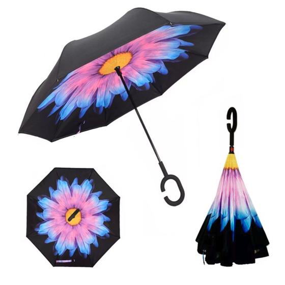 Guarda Chuva Invertido Abre e Fecha ao Contrário: Tecido Duplo Impermeável com Proteção UV e Cabo Inteligente Menor preço em Guarda Chuva Invertido Abre e Fecha ao Contrário: Tecido Duplo Impermeável com Proteção UV e Cabo Inteligente