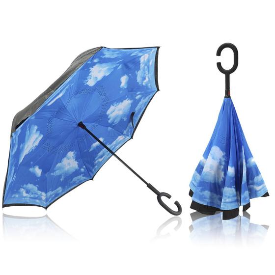 Imagem de Guarda Chuva Invertido Reforçado Tecido Duplo  Invertido Estampado